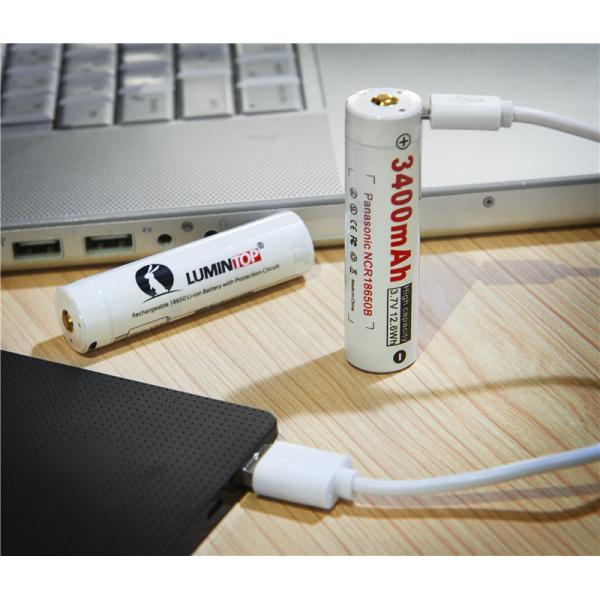 3400mA USB Rechargeable Flashlight Batteries Using Panasonic NCR18650B