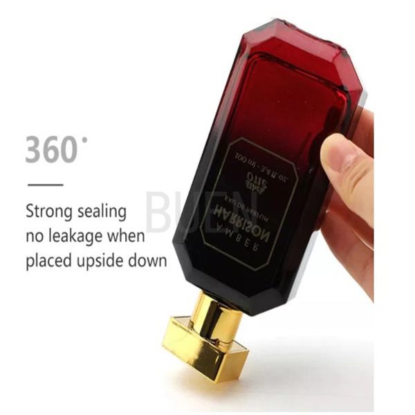 100ml Empty Perfume Bottles Red Black Gradient Spray Color With Crimp Neck
