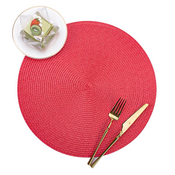 Round Washable PVC Dining Table Place Mats Diameter 38cm or Customized Size Chocolate