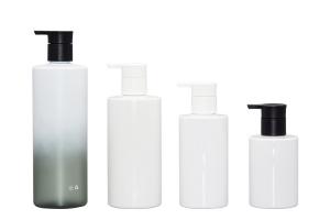 China Plastic Flat Soap Lotion Dispenser Pump Bottles 150ml 200ml 300ml 400ml on sale