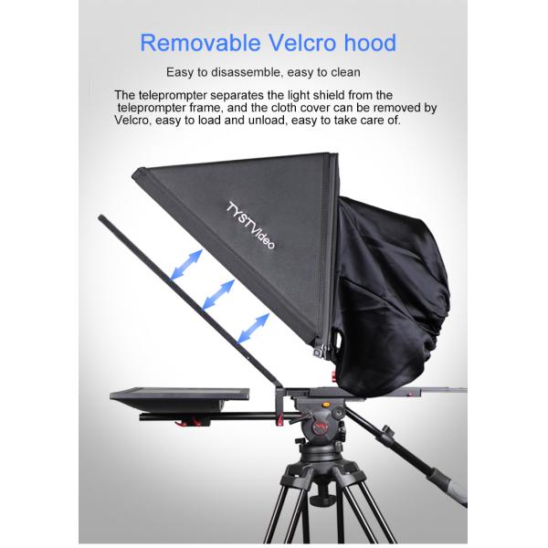22 Inch Speech Broadcasting Studio Teleprompter with Caster Tripod by TYSTVideo