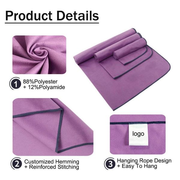 Sport Gym Towel Customized Logo Printed Quick Dry Microfiber Gym Towel