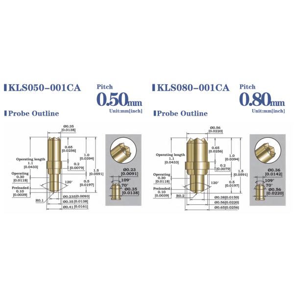 0.06mm Accuracy Innovative Micro Pogo Pin Probe KLS050-001CA
