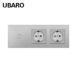 Touch Control Glass Panel Switch Socket LED Backlight Wall Switch Single Live
