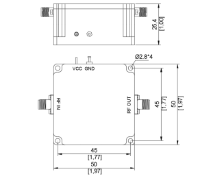 8 To 18 GHz 30dBm Power Amplifier with 30dB Small Signal Gain