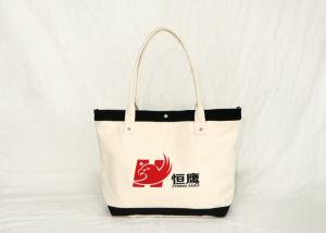 Quality Natural Cotton Canvas Tote Bags With Velvet Flocking Parts With Flocking Logo for sale