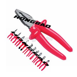 Quality 6 7 8 &quot;1000V Voltage Insulated Dipped Plastic Grip Handle Combination Pliers CR-V 1000V AC Electrical Cut Linesman Plier for sale