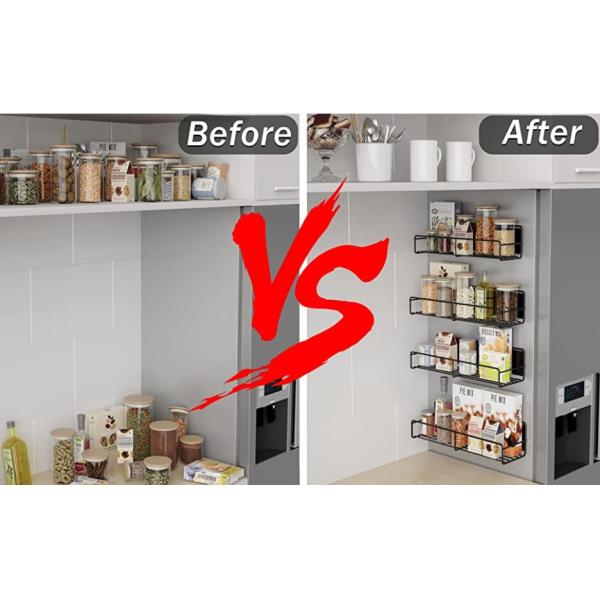 Customized Sizes Kitchen Organizer Magnetic Spice Storage Rack for Refrigerator
