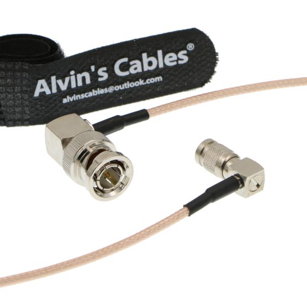 Alvin's Cables Blackmagic DIN 1.0/2.3 Mini BNC Right Angle to BNC Male 75ohm RG179 HD SDI Cable