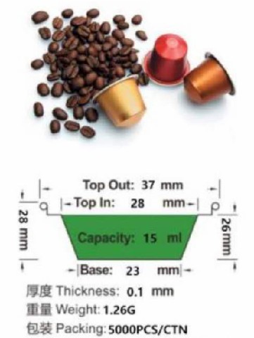 Recyclable Aluminum Compatible Nespresso Coffee Capsules / Empty Aluminum Nespresso Capsules