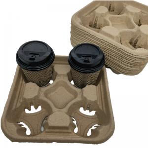 Quality Recyclable Coffee Cup Carrier Biodegradable Take Away Cup Holder for sale