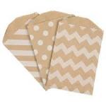 Eco Friendly Fast Food Kraft Paper Pouches With Carrying Paper Handle