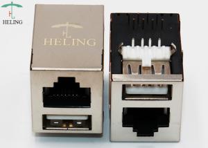 Quality 2 x 1 Tab Up Shielded USB HDMI Ethernet Connector RJ45 For Network Information Center for sale