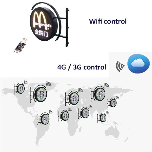 Double Sided Waterproof Outdoor Store Circle Round Logo Sign