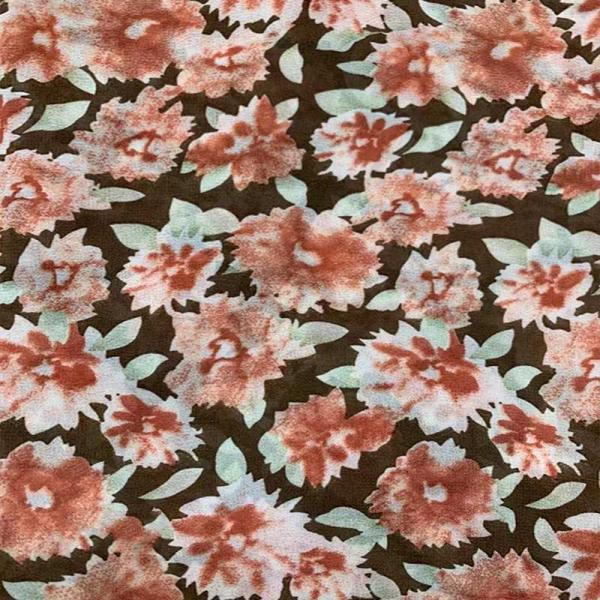 145cm Dress Polyester Viscose Floral Printed Woven Fabrics Muslin Shrink Resistant