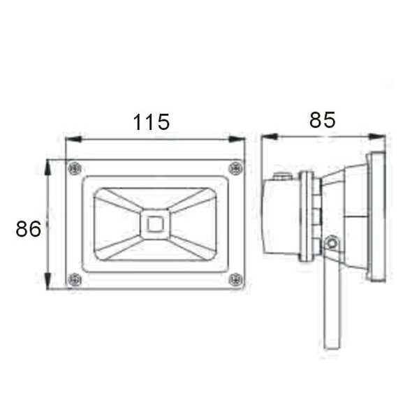 120° IP66 High Power LED Flood Light 10W Led Outdoor Flood Lighting