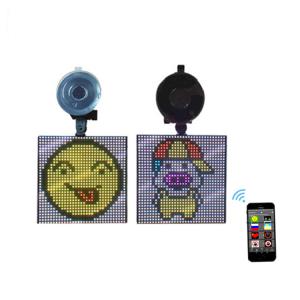 Quality 128*128 MM Buletooth Smart Car Emoji Led Sign Display for sale