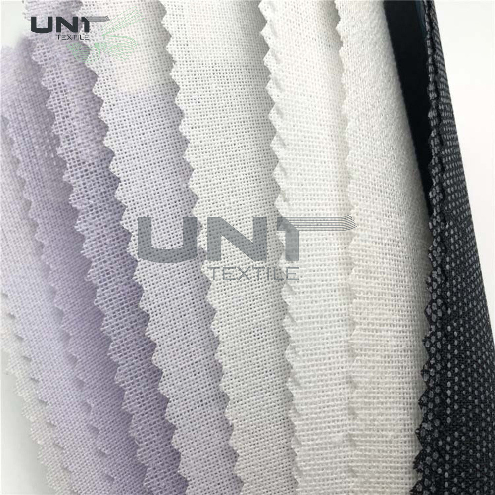 Good Adhesive Cap Resin Shirt Interlining With PES LDPE Fusing