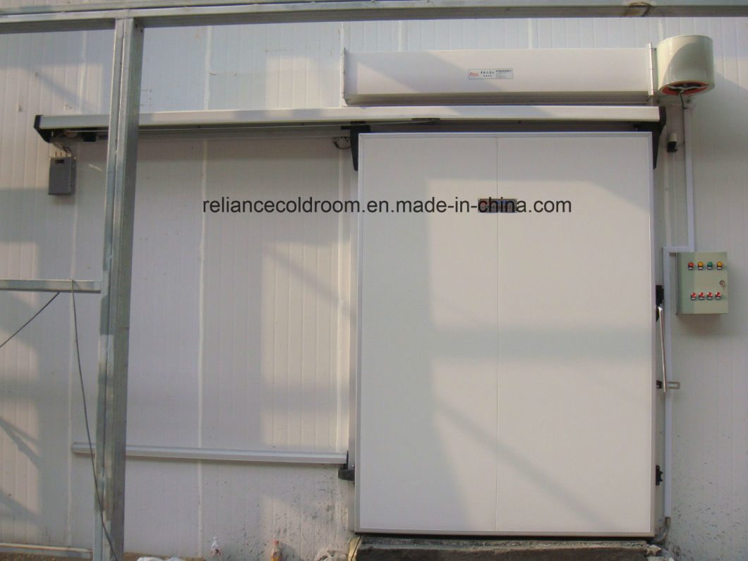 100mm PU Panel Manual Cold Room Sliding Door with Air Curtain