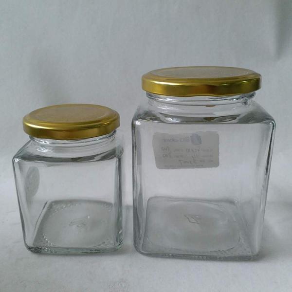 Square Glass Storage Bottles 750ml 26.5oz Spice Jars With Black Lids
