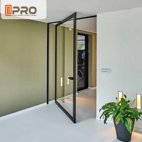 Buy Thermal Break Aluminum Pivot Doors Color Optional For Residential And Commercial Pivot door hinge Pivot entrance door at wholesale prices