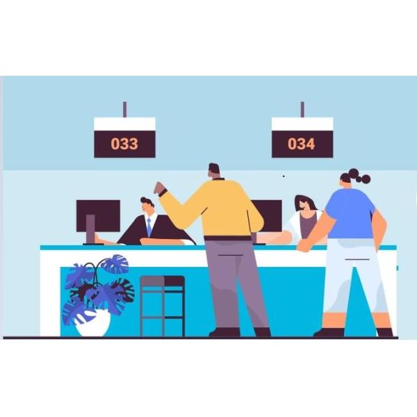 Free Stand Wireless Token Number Calling Queue Management System With Queue Kiosk