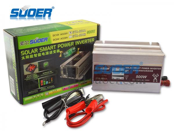 Buy Suoer solar power inverter 500w high efficient power inverter 12v to 220v portable power inverter at wholesale prices