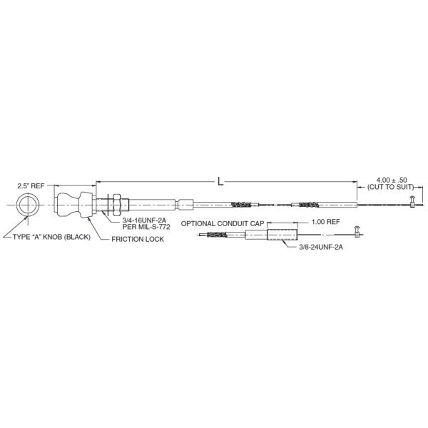 Universal Throttle Control Cable Assembly / Control Cable Head Solid Wire Output