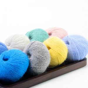 China Soft Fluffy Fuzzy Brushed Yarn 15%  Angora Wool Yarn Knitted 106 Colors on sale