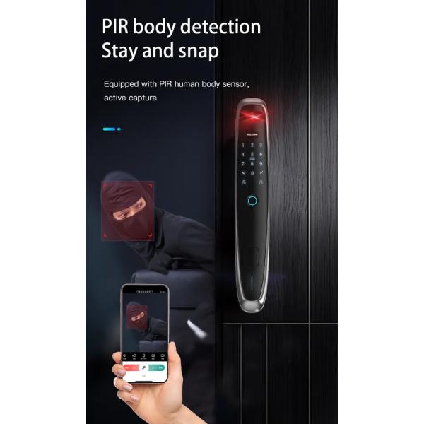 Smart Tuya Wifi Door Lock Zinc Alloy Cat'S Eye Intelligent Door Lock