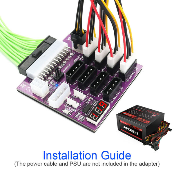CHIA Mining ATX Power Supply Breakout Board With 4 Pin And 6Pin Power Connector