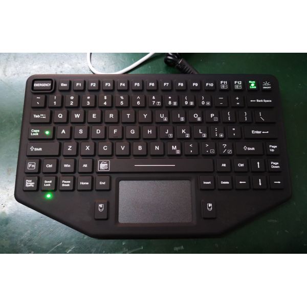 FCC USB Rugged Silicone Panel Keyboard Track Pad Mounted