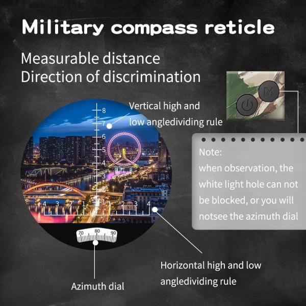 7x50 Military NightVision Waterproof Rangefinder Binoculars Telescopio With Compass