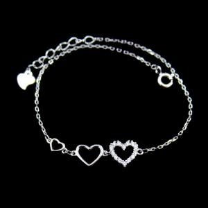 Quality Fashion Design 925 Silver Jewelry Cubic Zirconia Bracelet With Heart for sale