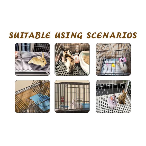 Rabbit Cage Mat Floor Plastic Bunny Resting Mats For Wire Cage Bottom Washable Small Animal Feet Pad With Holes For Chinchilla Ferret Guinea Pig Easy