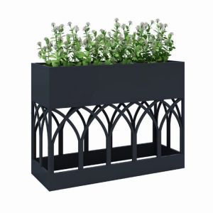 Quality Creative hollow out flower pots large tall black planter box for sale