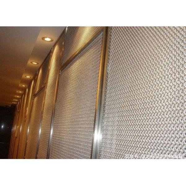 Ss304 Metal Decorative Brass Wire Mesh Fabric 1.8mm For Hotel Lobby