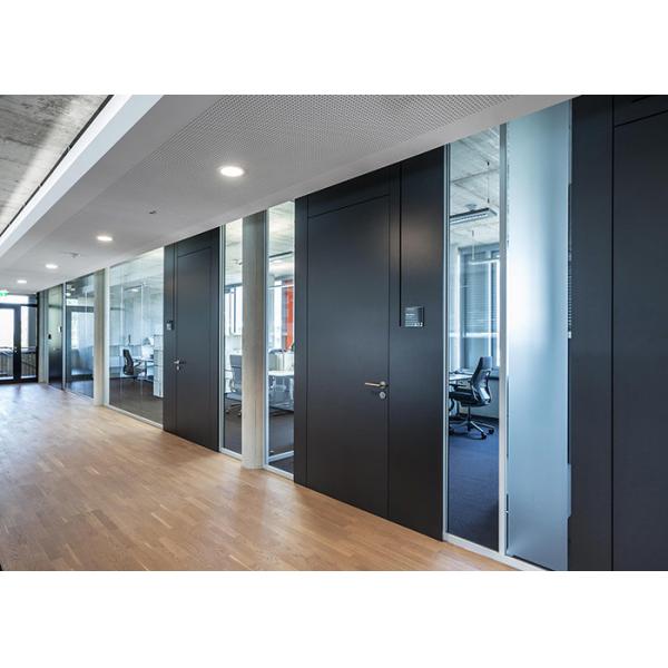 90mm 108mm Aluminum Glass Partition Wall with Smart Lock Door