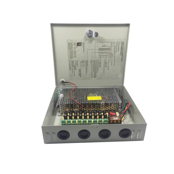 Key Lock 9CH 12V DC Camera CCTV Security Camera Power Supply Box 24V DC 10 AMPs