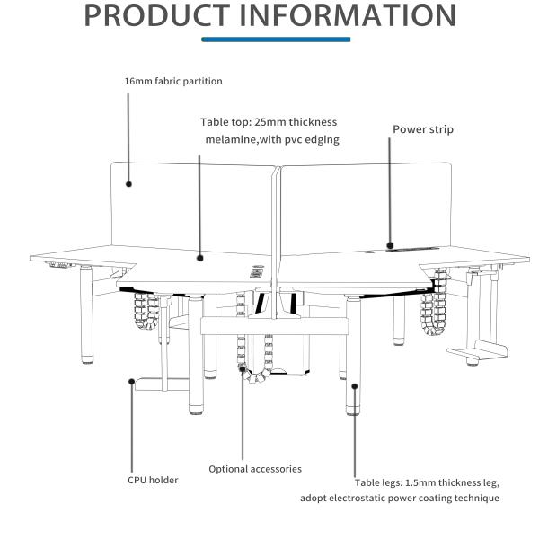 Customized Size Uplift Standing Desk Assembly Required 355 Lbs Weight Capacity Customizable