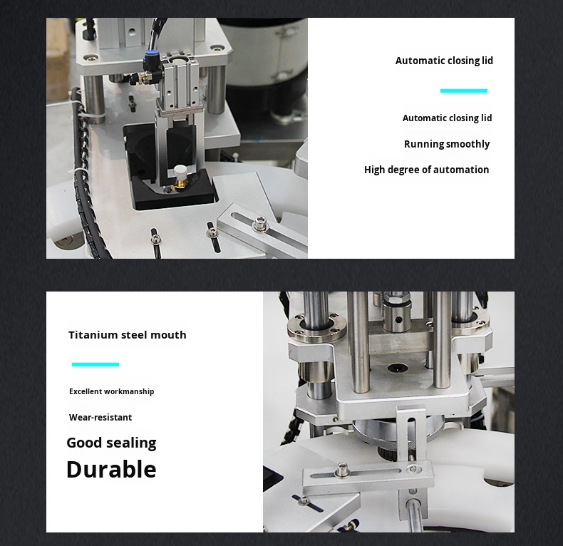 High Speed Automatic Production Line for Perfume Nozzle Tying and Plastic Bottle Cap Pressing Capping Machine