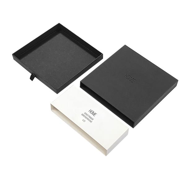 Jewelry Paper Drawer Packaging Box Black Slide Out Box Packaging Boxes Custom Logo