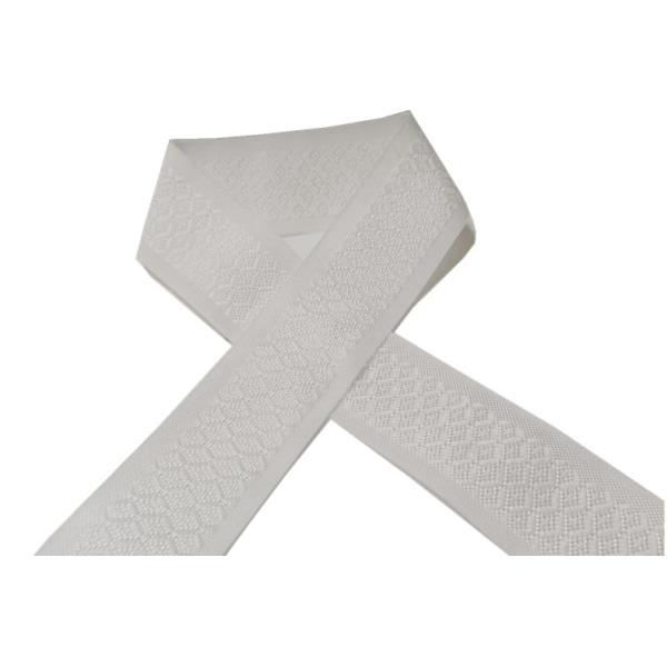 White Woven Jacquard Webbing Roll 4.5cm Wide Poly Cotton Webbing