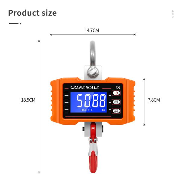 OCS-05-S 500kg 1000lb Industrial Hanging Crane Scale with Electronic LCD LED Display Aluminum Alloy Stainless Steel