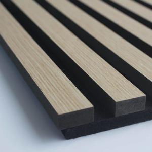 China Eco - Friendly Wood Veneer Wall Panels Polyester Wooden Sound Absorption Sound Proof Panels on sale