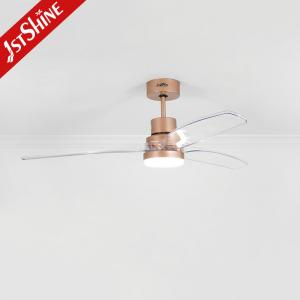 China 3 Colors Change Light Indoor Ceiling Fan Noiseless DC Motor 5 Speeds on sale