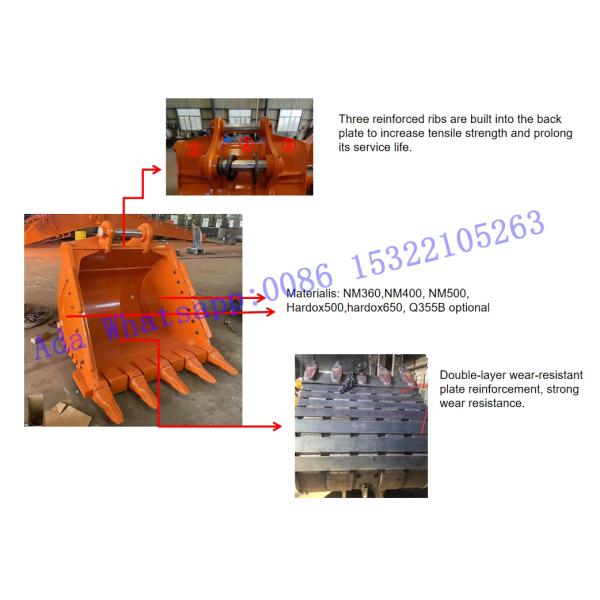 Heavy Duty Excavator Rock Bucket Attachment For Construction Projects