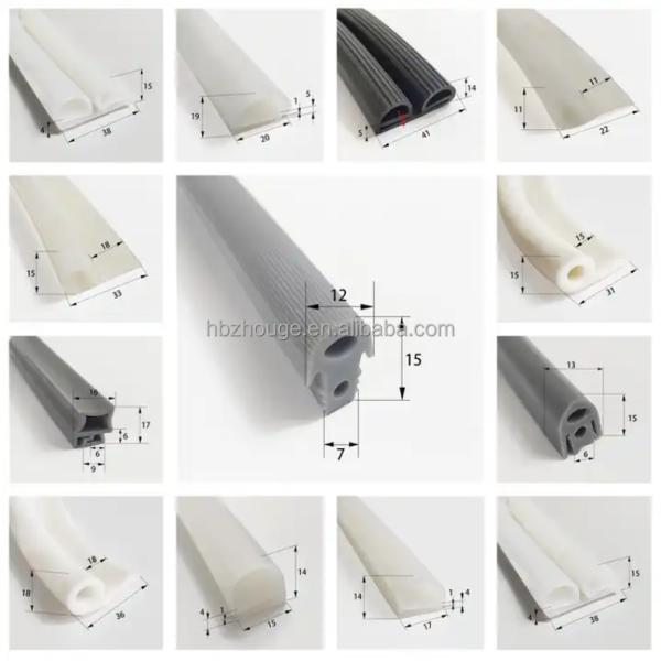 Cutting Extrusion High Temperature Silicone Rubber Seal Strip for Flexible E / B Type Shape