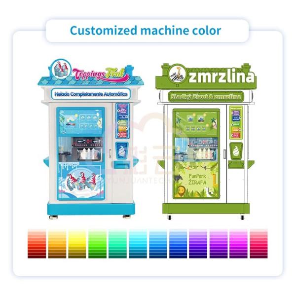 White Automatic Coin Operated Ice Cream Machine Vending With SDK Function