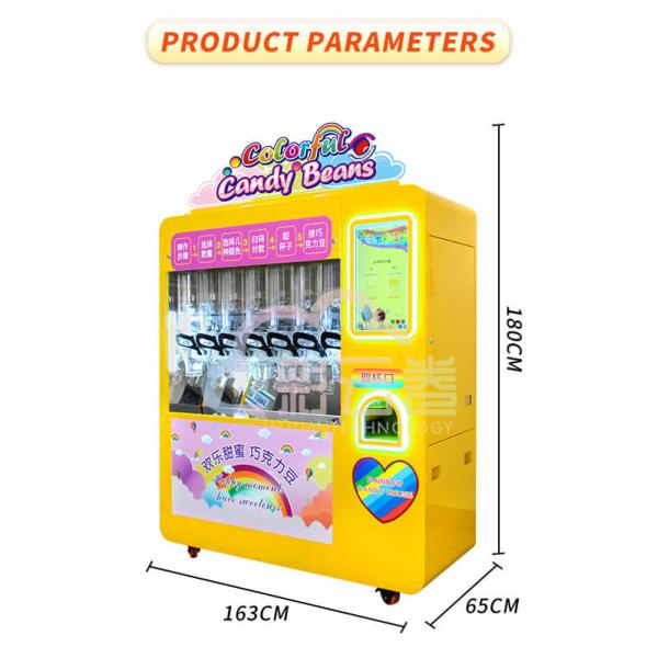 5S Candy Dispenser Vending Machine Yellow For Retail Stores / Entertainment Venues